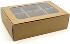 20-Ct Kraft Treat Boxes, 8.75x6x2.4in, Window & Dividers by GretelBaking