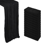 12 Pack 23 x 120 Inch Black Table Runner 10Ft Cheesecloth by Heneger