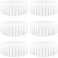 YMHPRIDE 6 Pack Round White Tablecloth, 120 Inch Round Tablecloth by YMHPRIDE