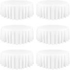 YMHPRIDE 6 Pack Round White Tablecloth, 120 Inch Round Tablecloth by YMHPRIDE