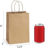 BagDream 300Pcs Paper Bags 5.25x3x8 Small Brown Gift Bags with Handles Bulk - Image 2
