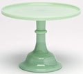 Cake Plate Pastry Tray/Cupcake Stand - Plain & Simple Pattern - American Made - Mosser Glass USA (10", Jade) by Rosso+Glass