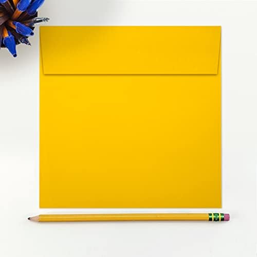 LUXPaper Square Invitation Envelopes | Peel & Press | 6 1/2" x 6 1/2" | Sunflower Yellow | 80lb. Text | 250 Qty - Image 4