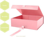 PACKHOME 3 Extra Large Pink Gift Boxes Ribbon Magnetic Lids 17x14.5x5.5in - Image 6