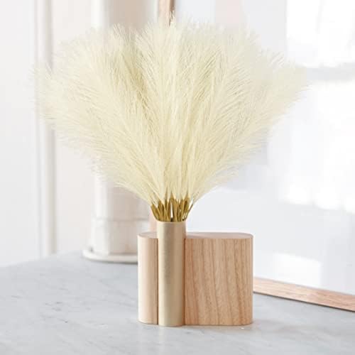 obbsie 50PCS Faux Pampas Grass, 21.6" Short Artificial Pompous Grass Floral Fake Pompas Grass Branches Vase Filler Flower Arrangement for Home Wedding Boho Decor, Beige (Pack of 2) - Image 2