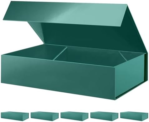 PACKHOME 6 Extra Large Dark Green Gift Boxes 17.5x11.3x4.3in Magnetic Lids by PACKHOME