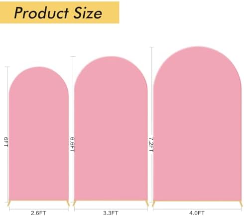 3PCS Metal Arch Backdrop Stand,6+6.6+7.2FT with Covers,Balloon Arch Stand - Image 3