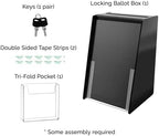 Marketing Holders Suggestion Box with Lock and Keys Black Acrylic Countertop Bin with 4" Form Pocket and Slide In 5.5" x 8.5" Sign Holder for Offices and Hotels - Image 2