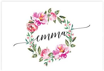 Andaz Press Custom Personalized Disposable Paper Placemats, 12 x 18 Inch, Set of 25, Pink Peonies Wreath Floral, Tableware, Dining, Tabletop, Table Setting for Wedding, Bridal Shower, Baby Shower by AndazPress