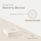 Pack of 10 Bakery Boxes (White Leather, (10.23" x 10.23" x 2.75")) - Image 2