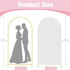6.6FT Gold Metal Arch Backdrop Stand and White Arch Cover Set - Image 3