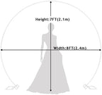 Fomcet Round Backdrop Stand White 8ft Circle Arch Metal Wedding Arch - Image 2
