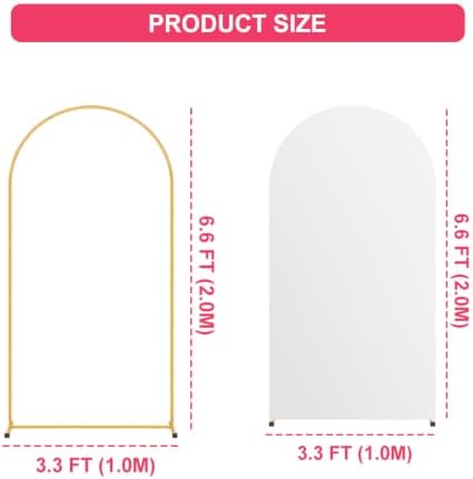 6.6FT Arch Backdrop Stand and White Cover Set,Balloon Arch Stand - Image 3