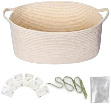 Large Empty Baby Shower Basket Kit with Cotton Rope Basket & Gift Bag by ARMOPIL