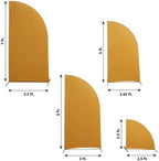 Efavormart Set of 4 Gold Spandex Half Moon Arch Covers, Custom Fit Chiara Backdrop Slipcovers 2.5ft-7ft for Luxury Galas and Glamorous Event Staging - Image 3