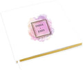 Andaz Press Personalized Wedding Guestbook with Gold Accents, Pink Purple Watercolor Wash White Guest Sign in Guest Registry 120 Pages 8.5 X 8.5 Memories Book for DIY, Scrapbook, Photo Album by AndazPress