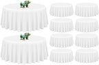 Showgeous 10 Pack White Round Tablecloth 90 Inch by Showgeous