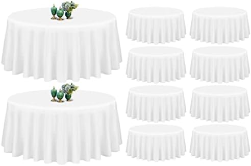Showgeous 10 Pack White Round Tablecloth 90 Inch by Showgeous