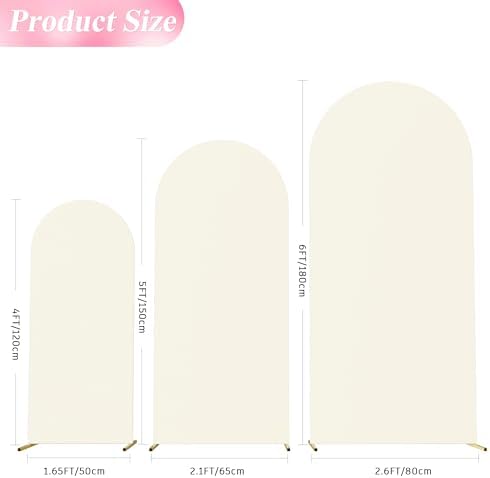 Wokceer Arch Backdrop Cover 6FT,5FT,4FT Ivory Arch Cover Stretchy Backdrop - Image 2