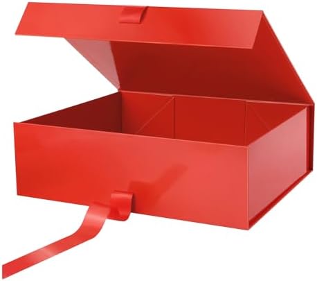 PACKHOME Extra Large Red Gift Box with Ribbon Magnetic Lid 17x14.5x5.5in by PACKHOME