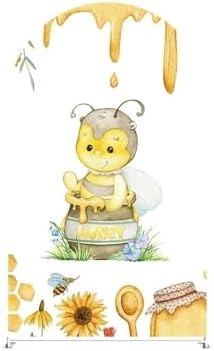 Cute Bee Theme Arch Stretchy Fabric Covers Honey Honeypot Arched Cover for Birthday Party Baby Shower Decoration Banner(Cover+Arch Stand) by Aerdce