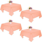 4 Pack Square Table Cloth 52x52 Inch Tablecloth Machine Washable Fabric Polyester Table Cover for Dining, Buffet Parties, Picnic, Events, Weddings Decor（Peach Coral） by JALANCY