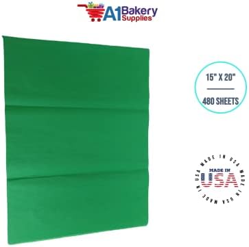 Gift Wrapping Tissue Paper 15X20 480 Pack by A1 Bakery Supplies (Kelly Green) - Image 2