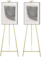 2pcs Wedding Welcome Sign Holder Portable Easel Display Stand for Poster Gold Metal Party Sign Stand Background Decor Tall Floor Easel Frame for Photo Reception Board Birthday Baby Bridal Shower Graduation (61.6''H) by Unknown