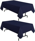 sancua 2 Pack Navy Tablecloths 60x102 Inch for 6 Feet Rectangle Tables by sancua