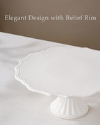 12" Cake Stand, Relief Round Dessert Cake Stand for 8-10 Inch Cake - Image 3