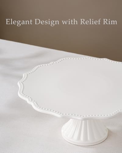 12" Cake Stand, Relief Round Dessert Cake Stand for 8-10 Inch Cake - Image 3