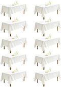 DRESSMAKER 10 Pack White Table Cloth Rectangle 70X120 Inch Fit 8FT Table by Dressmaker