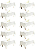 DRESSMAKER 10 Pack White Table Cloth Rectangle 70X120 Inch Fit 8FT Table by Dressmaker