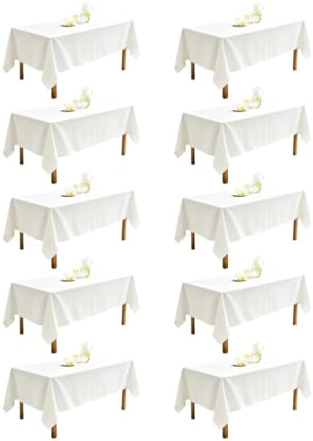 DRESSMAKER 10 Pack White Table Cloth Rectangle 70X120 Inch Fit 8FT Table by Dressmaker