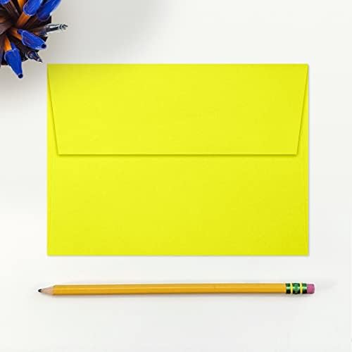 LUXPAPER A7 Invitation Envelopes for 5 x 7 Cards in 80 lb. Citrus, Printable Envelopes for Invitations, w/Peel and Press Seal, 250 Pack, Envelope Size 5 1/4 x 7 1/4 (Yellow-Green) - Image 4