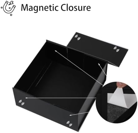 iloMAOZX Black Gift Box, 9x9x4 Inch Gift Boxes for Presents & Packaging - Image 3