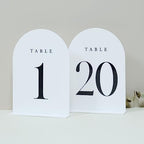 White Arch Table Numbers for Wedding, 20 Pack 5"x7" White Arch Acrylic Table Numbers 1-20 with stand, Perfect for Wedding Event Reception by JINMURY