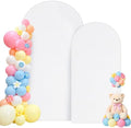 Wedding Arch Backdrop Cover 7.2FT, 6FT Spandex Fitted White Arch Covers 2 Set Round Top Chiara Arches Backdrop Cover for Wedding Birthday Party Ceremony Banquet Decoration by Chesjin