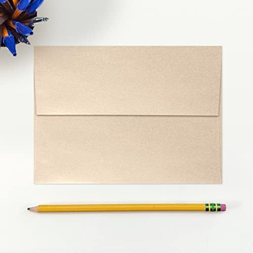 LUXPaper A7 Invitation Envelopes | Peel & Press | 5 1/4" x 7 1/4" | Taupe Metallic | 80lb. Text | 1,000 Qty - Image 4