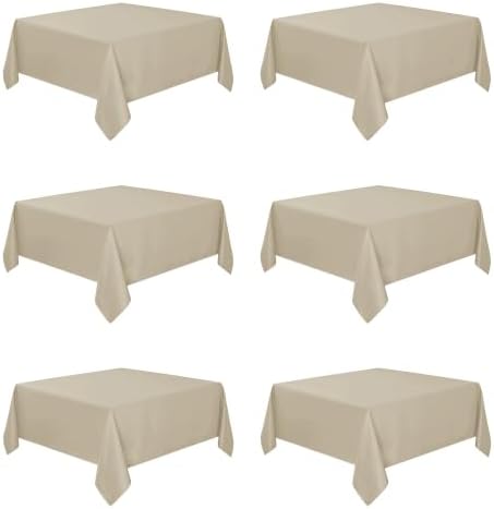 Fitable 6 Pack Nature Square Tablecloths 70x70 Inch for 2-4 Ft Tables by Fitable