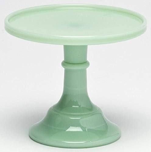 Cake Plate Pastry Tray/Cupcake Stand - Plain & Simple Pattern - American Made - Mosser Glass USA (6", Jade) by Rosso+Glass
