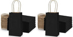 BagDream Small Kraft Gift Bags with Handles Black 100 Pack 3.5x2.4x6.7 Inch by BagDream