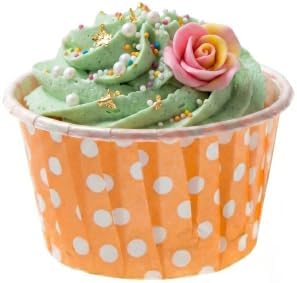 Restaurantware 2 oz Orange Polka-Dotted Paper Baking Cups, Pleated, 200 Ct - Image 6
