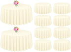 Showgeous 120 Inch Beige Round Tablecloths, Polyester Table Covers by Showgeous