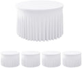 Fitted White Spandex Table Skirts for Wedding Party,60 Inch Round,4 Pack by HolidayIdeas