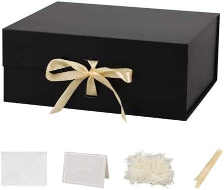 Large Gift Boxes with Lids 5 Pcs 13X11X5.3 In Black Magnetic Gift Box Large by Unknown