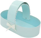 Cradle Shaped Gift Boxes Set of 10, Baby Shower Party Favor Boxes with Lace Decoration, Foldable Cookie Candy Containers for Wedding Birthday Celebration (Blue) - Image 3
