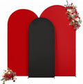 Black and Red Arch Cover 3 Set-6FT, 5FT, 4FT Arch Backdrop Cover Spandex 2-Color Balloon Arch Stand Covers for Birthday Party Baby Shower Retirement Graduation Photo Background Decorations by Suppromo