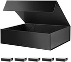 PACKHOME 6 Large Black Gift Boxes 13.5x10x3.5in Magnetic Lids for Shirt by PACKHOME