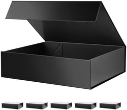 PACKHOME 6 Large Black Gift Boxes 13.5x10x3.5in Magnetic Lids for Shirt by PACKHOME